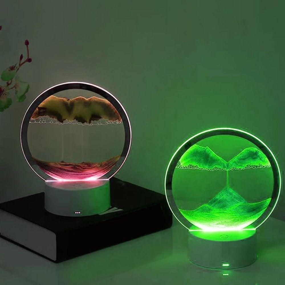 Colors 3D Sea Display Decoration Quicksand Painting Hourglass Light Desktop Ornament Sandscape Lamp