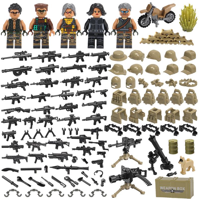 В мешке вооруженный альфа-коэффициент Черная пантера SWAT Team собранная сцена строительные блоки игрушки