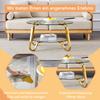 Retro minimalist style metal frame double-layer tempered glass coffee table, add a touch of elegance to your living room