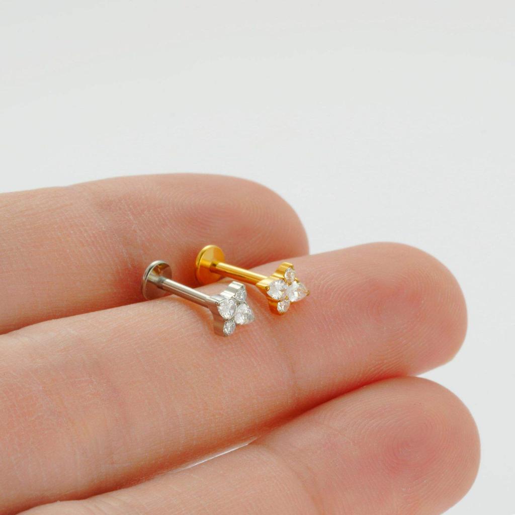 Children's F136 Titanium Alloy Silver/Gold Plated Geometric Earrings European American Cross-Border Piercing Jewelry