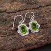 Natural Peridot Gemstone 925 Sterling Silver Jewelry Handmade Earrings 1.30" EE-11-9