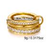 Stainless Steel Two-Color Zircon Interlocking Four-Ring for Women Men Hypoallergenic Stacking Finger Ring Party Jewelry Gift