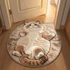 Non-Slip Cat  Area Rug Round Shape Cartoon Carpet Cute Home Decor Carpet  Living Rooms