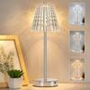Crystal Table Lamp LED Dimmable Nightstand Lamp Rechargeable Romantic Wireless Table Night Light for Bedroom Living Room Decor