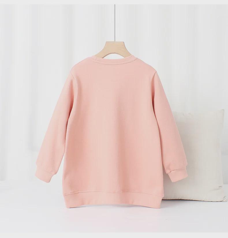 Свитшот в корейском стиле с длинными рукавами для девочек: Модная детская одежда среднего и большого размера на весну и осень