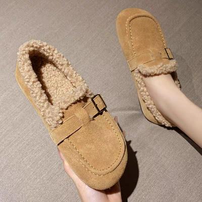 Лоферы Меховые туфли Женские туфли на плоской подошве Повседневные женские кроссовки с круглым носком Мокасины Зимние туфли-лодочки Новые ретро-обувь для отдыха на шнуровке