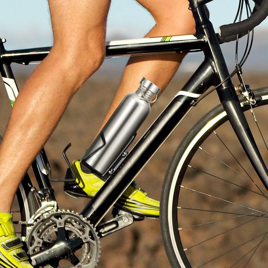 Спортивная бутылка из нержавеющей стали с двойными стенками и ручкой, металлическая многоразовая бутылка для воды с крышкой, для школы, для туриста, подарок