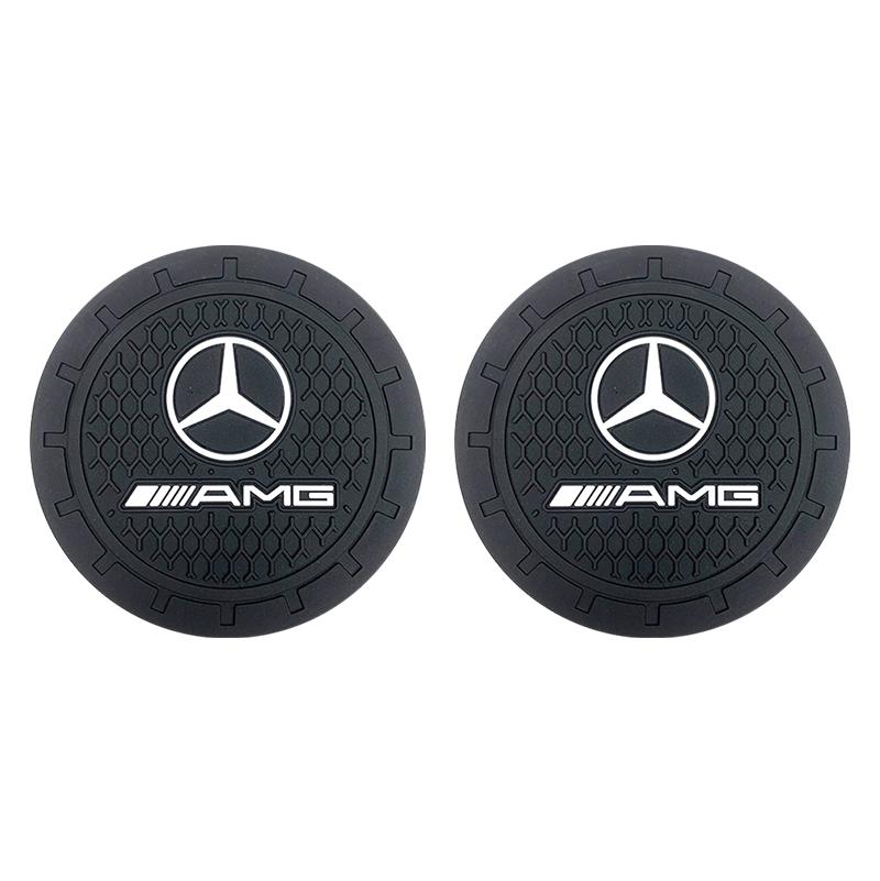 2Pcs Car Coaster PVC Cars Water Cup Mat Anti Slip Pad Accessories For Mercedes Benz AMG W177 W176 X166 X167 C257 C218 X253 C118 b2