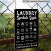 2D Flat Vintage Laundry Symbols Guide Aluminum Metal Sign - 8"x12" Rustic Wall Decor for Bathroom & Laundry Room, Unique Pictorial Cleaning