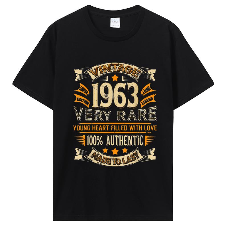 Birthday Vintage 1963 Old Gifts Vintage T-Shirts Summer Graphic Tshirt Streetwear Clothing Oversized Tshirt
