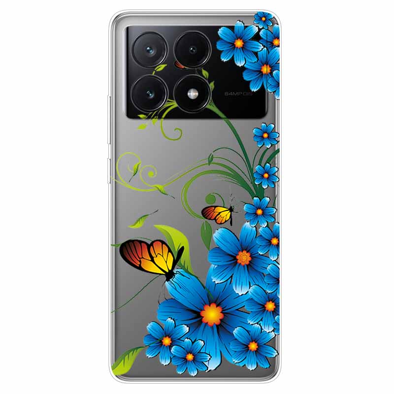Чехол для Xiaomi Poco X6 Pro Прозрачный Милый Мягкий Силикон ТПУ Чехол для Poco X6 / X6 Pro 5G Чехол для Телефона X 6 X6Pro Прозрачные Чехлы