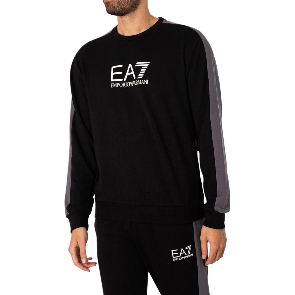 Emporio Armani EA7 Спортивный костюм повседневный с принтом из букв Мужской костюм Черный 3DPV09-PJLIZ-1200