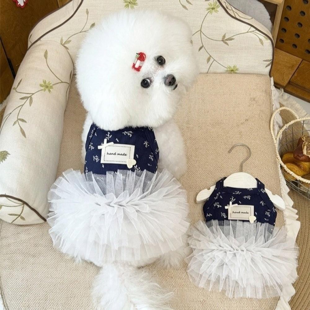 Small Flowers Puppy Tutu Dress Korean Style Pet Apparel New Dog Princess Dress  for Kittens