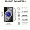 Glamorous 2pcs Set: Rhinestone Quartz Watch With Alloy Strap & Bracelet - Shockproof, Swiss Movement, Analog Display For Men