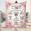 Happy 70th Birthday Celebration Flannel Blanket-Soft and Suitable for Sofas,Beds,Offices,Travel,All Seasons,Great Gift for Holidays and Birthdays.