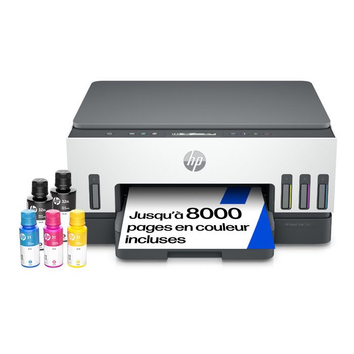 Imprimante tout-en-un couleur HP Smart Tank 7005 avec réservoir d'encre