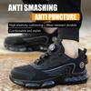 Мужские летние рабочие ботинки с умной пряжкой, противоударные и устойчивые к проколам - износостойкие, со стальным подноском, дышащие защитные ботинки