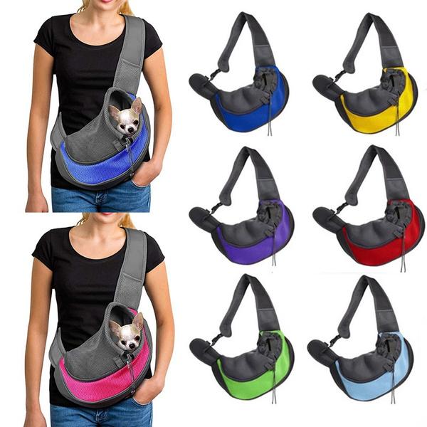 Pet Sling Carrier - Small Dog Cat Sling Pet Carrier Bag Safe Reversible Comfortable Adjustable Pouch Single Shoulder Carry Tote Handbag