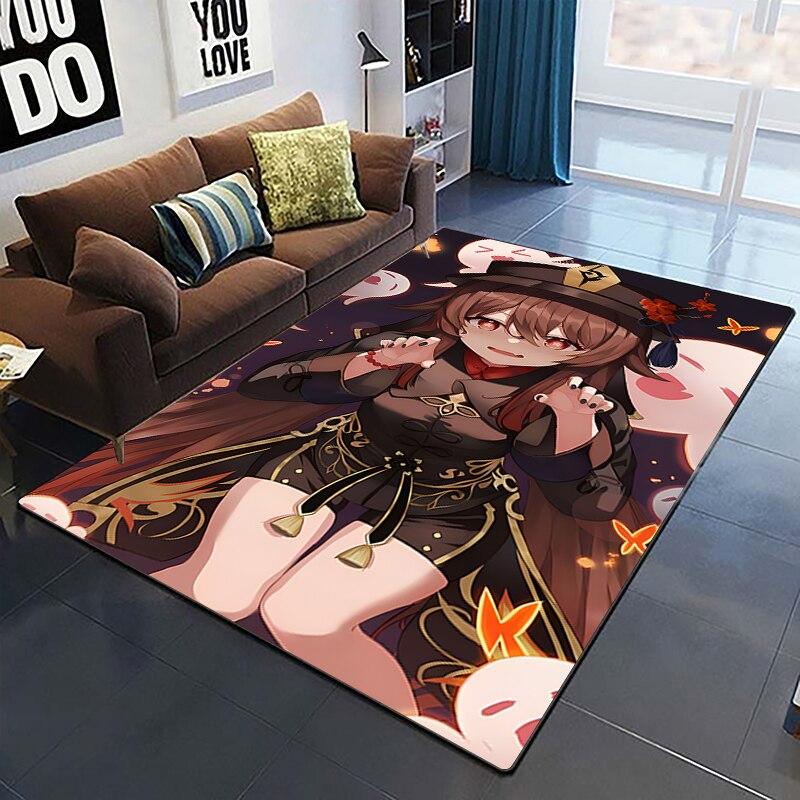Genshin Impact Carpets Living Room Decoration Bedroom Parlor Tea Table Area Rug Mat Soft Flannel Large Rugs and Baby Gift Carpet