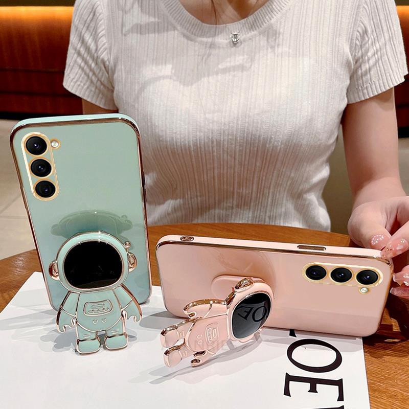 Чехол с держателем астронавта для Samsung S23 S22 Ultra S21 S20 FE A14 A24 A34 A53 A13 A23 A33 A53 A12 A32 A52/Redmi Ntoe 12 11 10, чехол-подставка со шнурком