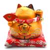 6 Inch Golden Ceramic Maneki Neko Statue Lucky Cat Money Box Feng Shui Figurine Home Decor Ornament