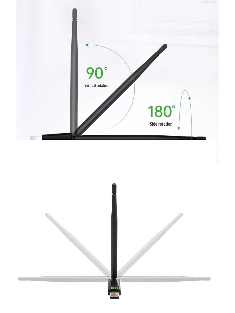 300M беспроводной сетевой USB-адаптер - WiFi-приемник/передатчик без драйверов с антенной