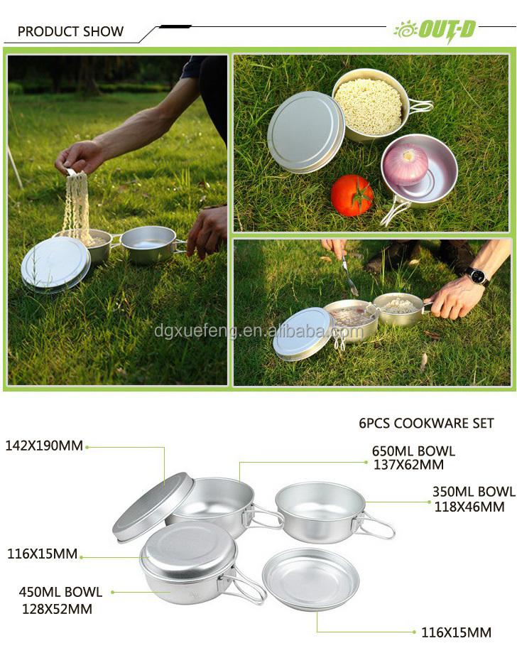 Anodized alum.mess kit aluminum cook set cookware set