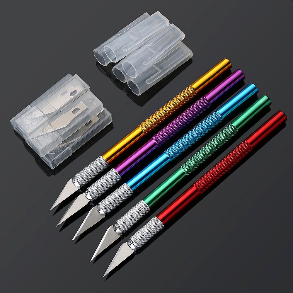 Cake Sculpture Craft Metal Scalpel Non-slip Knife Engraving Cutter with 6pcs Blade Pastry Tools