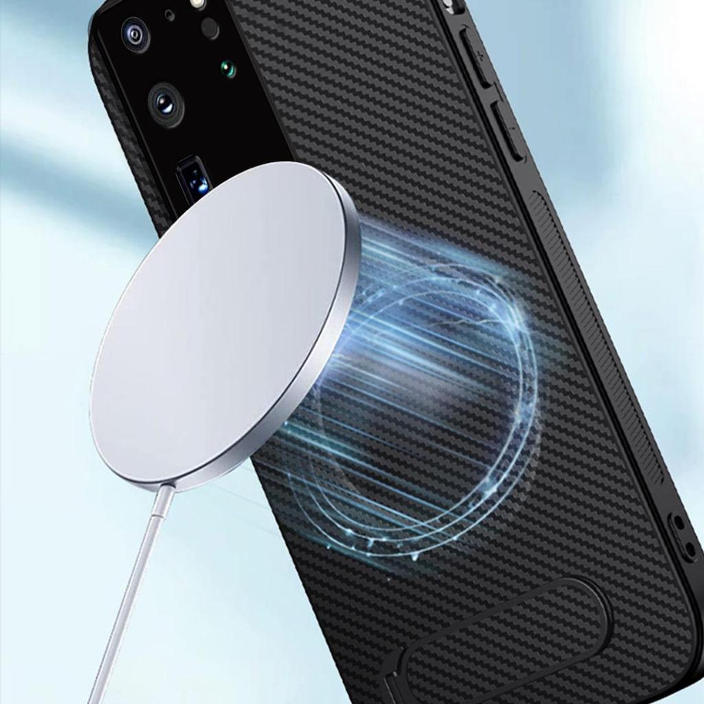 Чехол из ТПУ с текстурой под карбон для Samsung Galaxy S20 ULTRA, с подставкой для просмотра под разными углами, мягкая защитная крышка