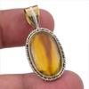 Natural Botswana Agate 925 Solid Sterling Silver Gift TwoTone Pendant 1.50" c7T97