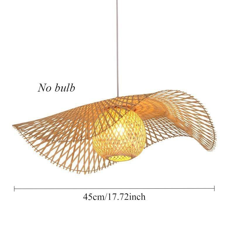 E27 Bamboo Hand Woven Chandelier Multi-size Shade Pendant Light Handmade Hanging LED Bamboo Lamp for Home Decoration