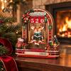 Christmas Table Decor Countdown Wooden Sign, Days Until Xmas Tiered Tray Centerpiece, 2D Flat Cute Holiday Party Accents Snowman Santa Elk Reading