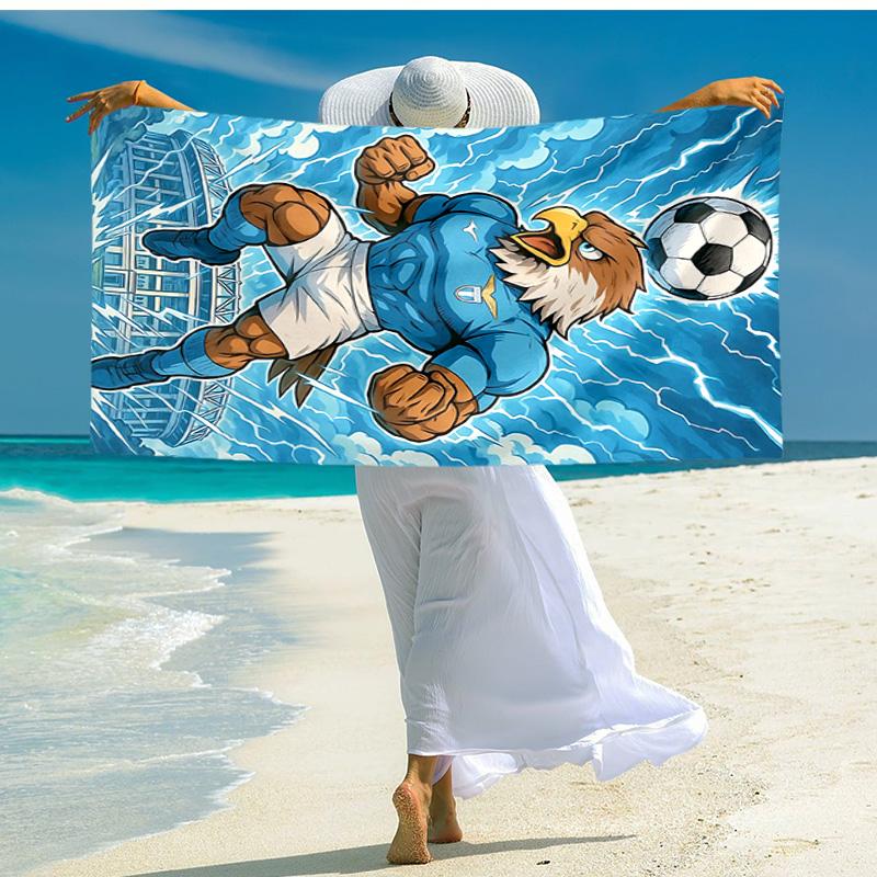 1pc Eagle Soccer Hero Cartoon Quick Dry Microfiber Bath Towel for Swimming Surfing Camping Unisex Holiday. SJT720170
