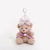 Pink Bow Bear Plush Keychain Backpack Charm for Girls