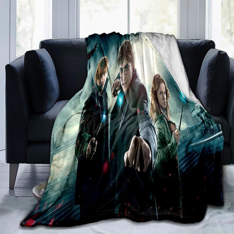 Harry Potter and the Deathly Hallows Part 2 Poster PrintPrint Blanket, Soft Blanket For Sofa Office Bed And Travelling Daughter Birthday Gif