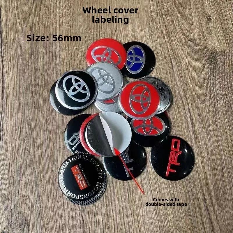 4pcs 56mm Aluminum Alloy logo Wheel Center Hub Cap Badge sticker For Toyota Prado Rav4 Yaris Hilux Prius Corolla Camry Accessory