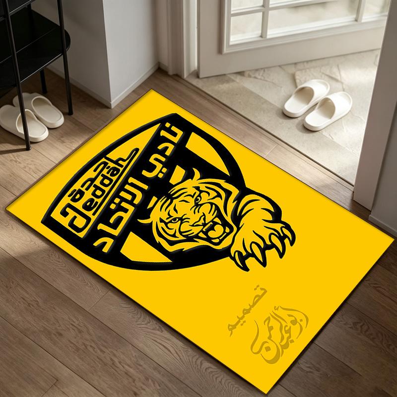 Al‑Ittihad FC A rug suitable for office chair areas living rooms and computer desks perfect for home offices and an ideal holiday gift