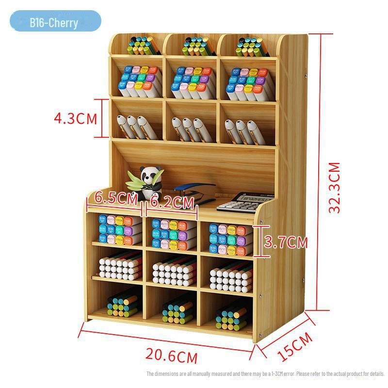 Nordic Style Wooden Desktop Pen Holder and Stationery Organizer