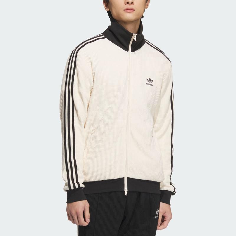 Adidas Вафельный топ Beckenbauer Track Top Wonder White унисекс в уличном стиле JW0109