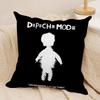 DDepecheMode LOGO Cushion Cover Silky Short Plush Invisible Zipper Dustproof Sofa Pillow Case for Home Decor