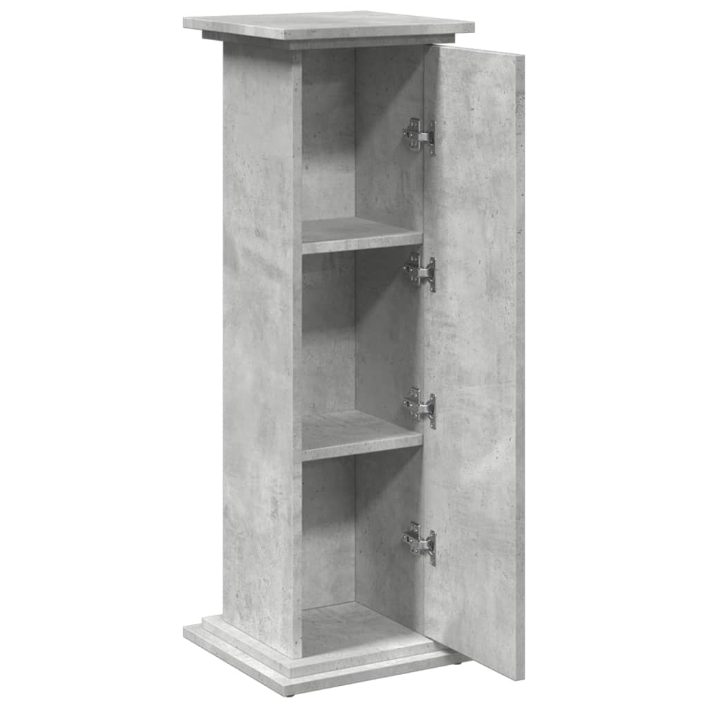Concrete Grey Plant Stand with Storage Space 31 x 30 x 90 cm Engineered Wood