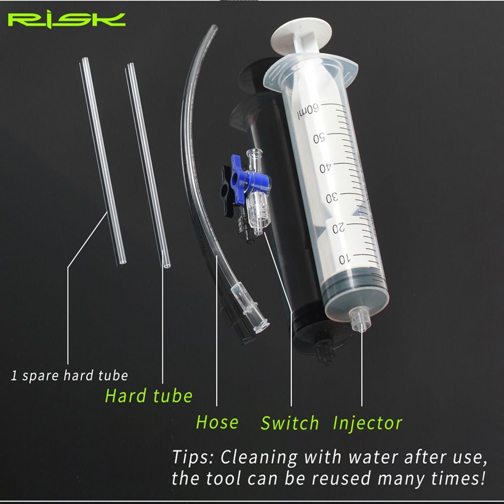 Tire Parts Road Bicycle Tire Tubeless Valves Rubber Hose Kit Tubeless Sealant Injector 60ml Syringe