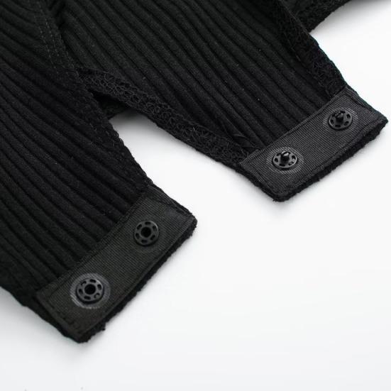 Women Off Shoulder Ribbed Knit Bodysuit Layer Flower Decor Skinny Playsuit Sleeveless Solid Color Female Playsuit