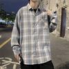 2024 Повседневная свободная рубашка с лацканами в клетку для мужчин среднего возраста и молодых мужчин, деловая повседневная модная куртка для мужчин