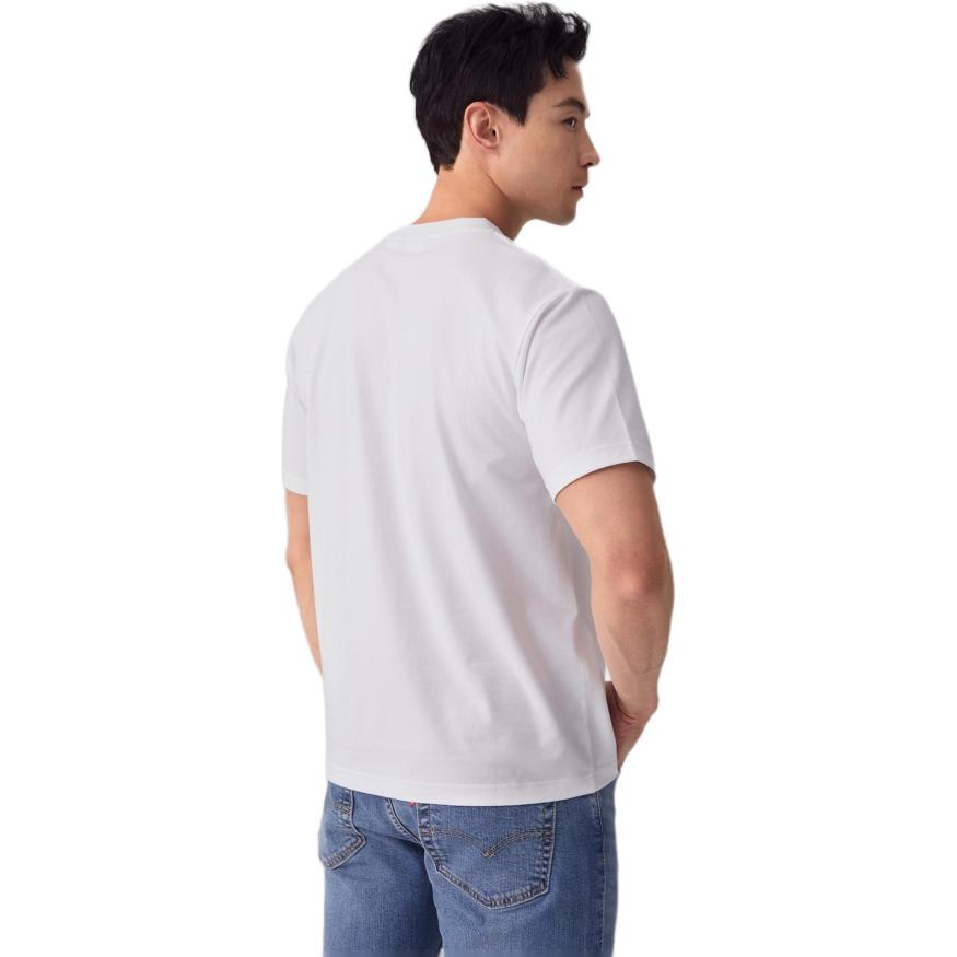 Levis Удобная Повседневная Футболка с Логотипом Круглый Вырез Короткий Рукав Мужские Футболки Белый 001AM-0004