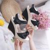 Brand New Ladies Platform Sandals Fashion Bow Mixed Colors Wedges High Heels Women's Fish Mouth Sandals Casual Party Shoes