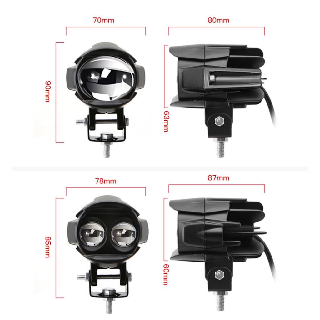 Светодиодная фара для мотоциклов, двухцветная, 80 В: Суперяркий дальний/ближний свет в белом/желтом