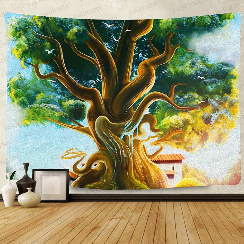 Colorful Floral Plant Print Tapestry Rose Art Pattern Tapestry Home Bedroom Decorative Tapestry