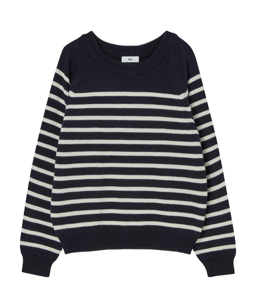 SILN Raglan Stripe Knit (Navy)