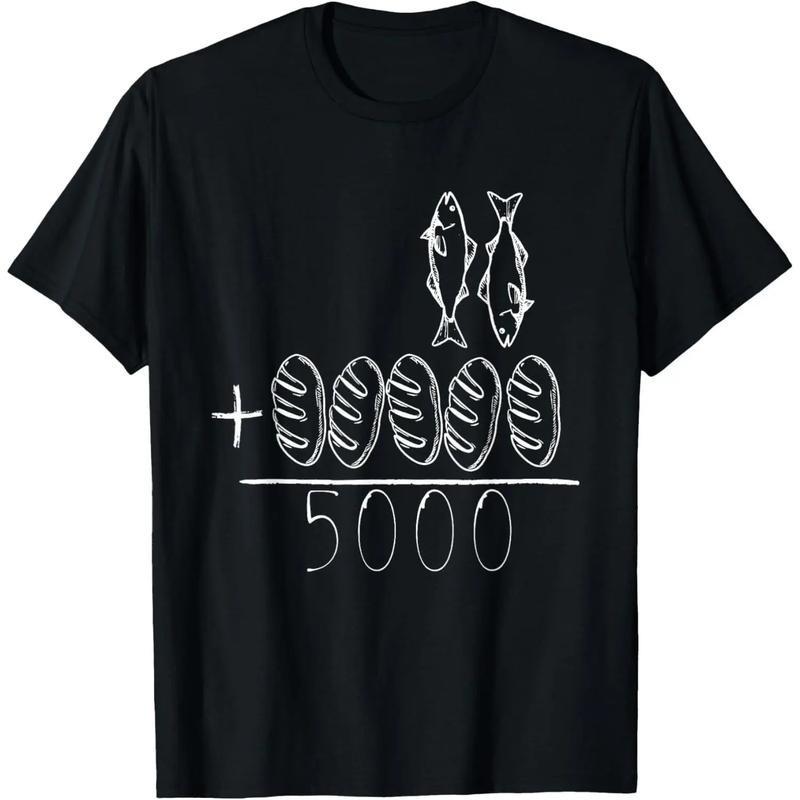 2 рыбы 5 хлебов Иисус накормил 5000 Христианские Библейские стихи Футболка Вязание Класс
